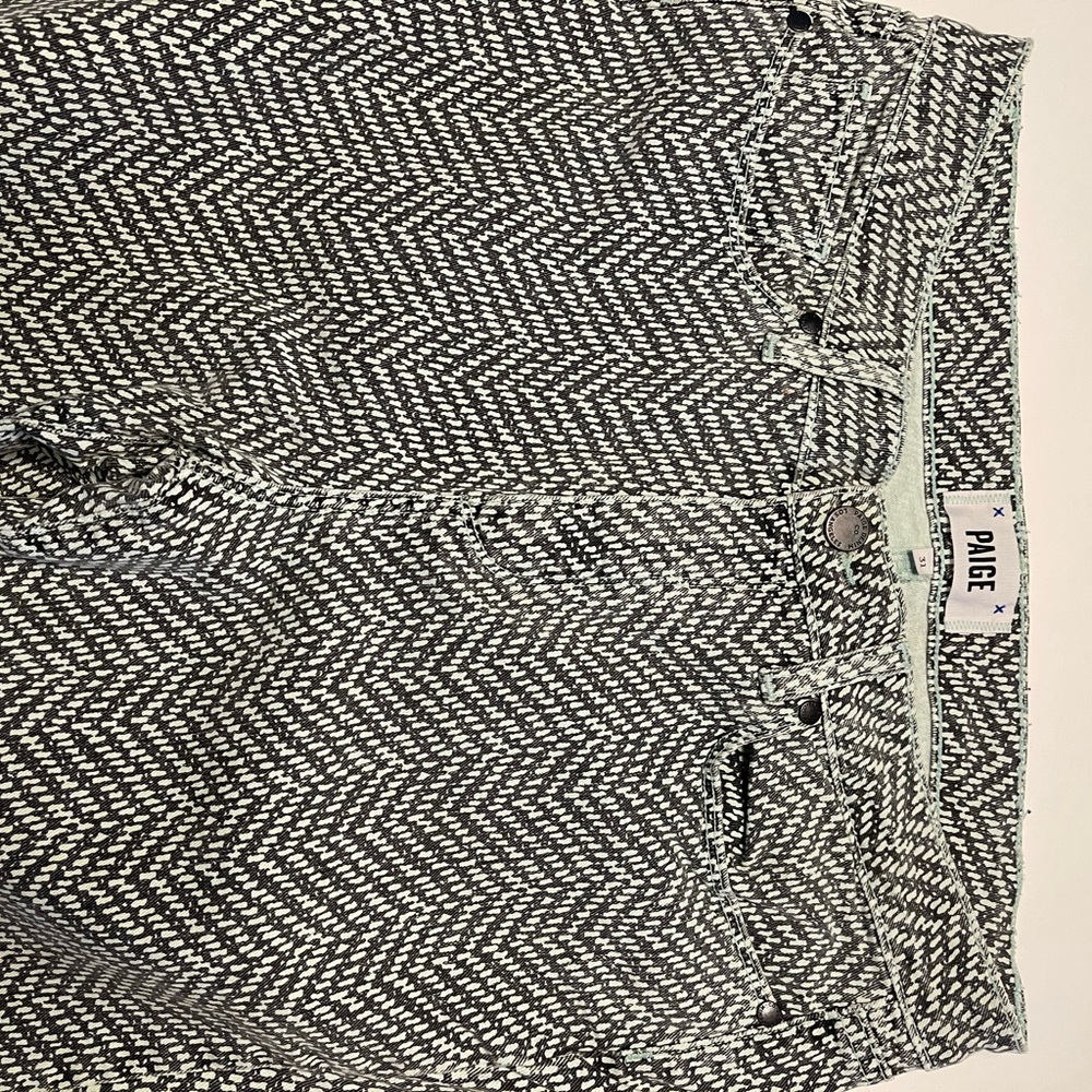 PAIGE Monochrome Herringbone Pants